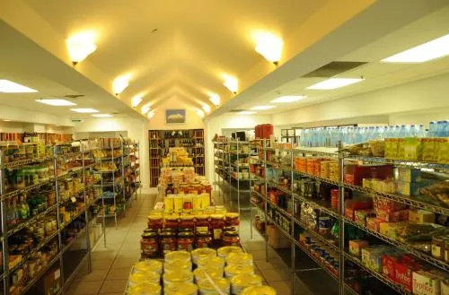 Shelves of international foods inside Mariakakis in Chapel Hill