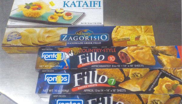 Phyllo dough and Greek baking ingredients at Mariakakis