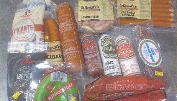 Imported cured meats and European deli foods at Mariakakis